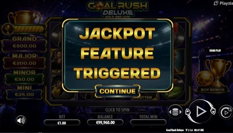 Goal Rush Deluxe - Jackpot Hold and Win starten met bonusballen