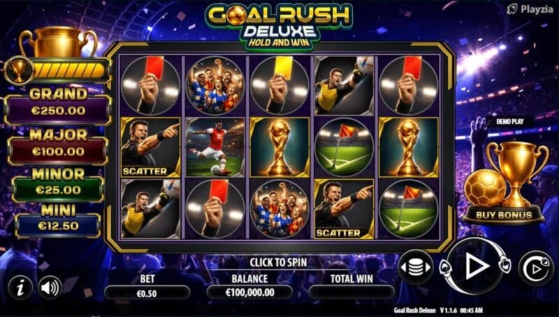 Goal Rush Deluxe - spelscherm in Free Spins-modus